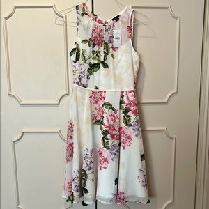 Ann Taylor Factory Floral Midi Dress - Pink, Purple, Green